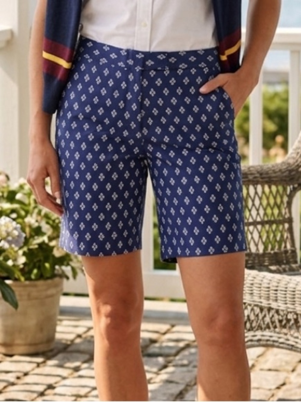 Alice Hope 10” Diamond Pattern Bermuda Shorts 10